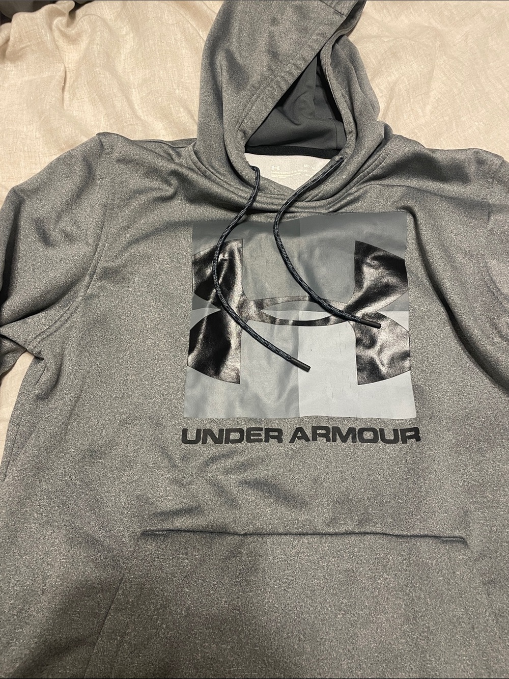 Under Armour Charcoal Gray Logo Pullover Hoodie